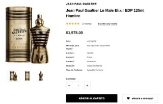 Jean Paul Gaultier Le Male Elixir 125ml por $1,975 | Magna
