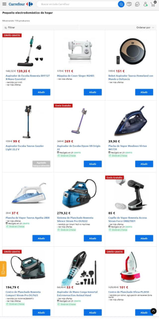 Hasta -50% de Descuento en pequeño electrodoméstico de hogar.