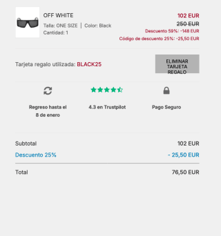 Gafas de sol OFF-WHITE Alps Montura en acetato 100% por solo 76,50€