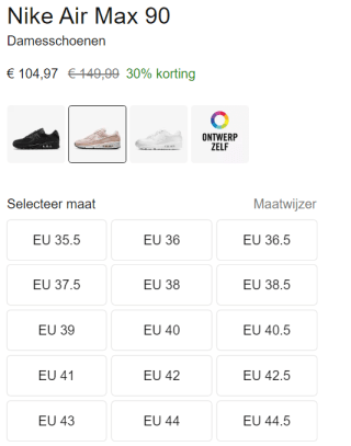 Nike Air Max 90 Damessneakers voor €104,97 bij Nike