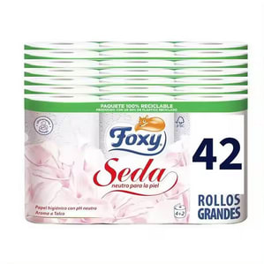 FOXY Seda papel higiénico 42 rollos 3 capas PH neutro por 15,03€