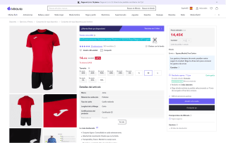 Set de entrenamiento Joma Phoenix II 103124 rojo negro por 14,45€