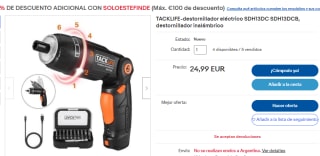Destornillador inalámbrico Tacklife por 22.49€