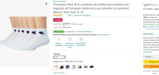 Pack x6 Champion Calcetines de tobillo por $271