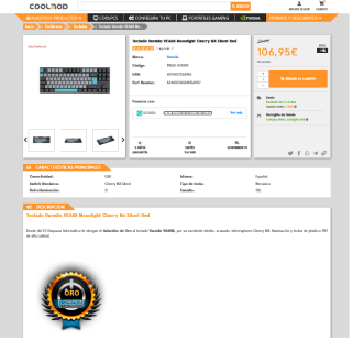 Teclado Varmilo VEA88 Moonlight Cherry MX Silent Red por solo 106,95€
