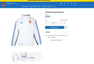 Cortavientos Blanco Real Zaragoza Adidas por solo 37,50€