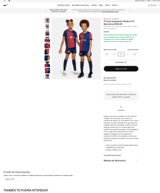 Primera equipación completa FC Barcelona infantil por 52,49€
