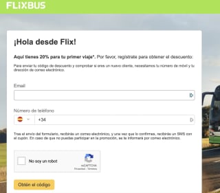 20% de descuento en FlixBus para nuevos usuarios