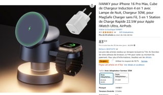 Cube de Chargeur Induction 4 en 1 avec Lampe de Nuit, Chargeur 30W, pour MagSafe Charger sans Fil, 3 en 1 à 83,32€