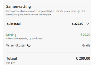 Ontvang nu 10 euro korting op een besteding van 100 euro