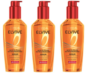 3 Botes de L'Oreal Paris Elvive Aceite Extraordinario para Cabellos Teñidos - 100 ml por 14.76€