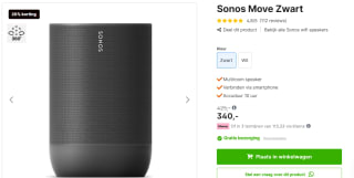 Sonos Move Wifi Speaker voor €340 bij Expert