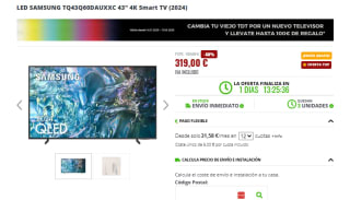 TV LED Samsung TQ43Q60DAUXXC 43" 4K Smart TV (2024) por 319€