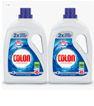 Pack de 2×45 Lavados Detergente Gel Azul Activo Colon por 9.74€