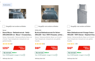 2 halen = 1 betalen op dekbedovertrekken bij Bol