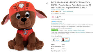 Peluches Patrulla Canina de Zuma o Rocky por 6,50€