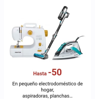 Hasta -50% de Descuento en pequeño electrodoméstico de hogar.