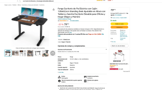 Escritorio elevable Eléctrico con Cajón 120x63,5cm por 79,99€