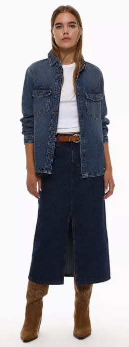 Falda Midi Denim por $69 en Lefties