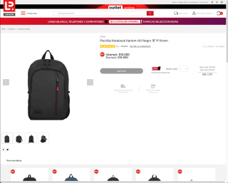 Mochila Notebook Harlem 4Xt Negro 16"" M Xtrem por solo $10.000