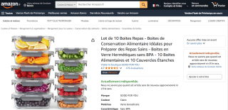 Lot de 10 Boites Repas - Boites en Verre Hermétiques sans BPA, 10 Boites Alimentaires et 10 Couvercles Étanches à 39,99€
