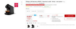Machine à café Philips L'Or Barista à 44,99€