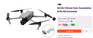 DJI Air 3 drone Fly More Combo (met RC-N2 controller) voor €719 bij Ibood
