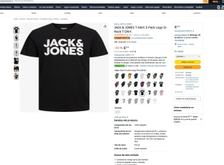 Camiseta JACK & JONES T-Shirt 3 Pack Logo por solo 6,50€c