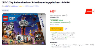 Lego City Ruimtebasis en raketlanceringsplatform (60434) voor €82,99 bij Bol