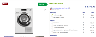 Miele TEL 795 WP Excellence wasdroger voor €1479 bij beterwitgoed