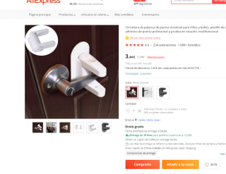 Cerradura de palanca de puerta Universal por 3,37€