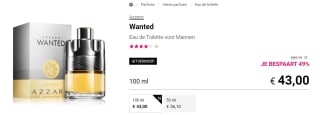 Azzaro Wanted 100ml voor €43 bij Notino
