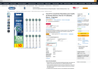 Pack 10 Cabezales Oral-B Pro CrossAction a tan solo 23,95€