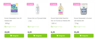 1+1 gratis op Ecover Wasmiddel Universeel Kamperfolie & Jasmijn 100 Wasbeurten 5 liter bij Plein.