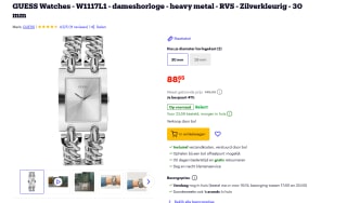 Guess horloge zilverkleurig RVS voor €88,65 bij Bol