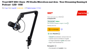 Trust Gaming GXT 255+ Onyx Professionele Microfoon met Arm, voor €99,90 bij Bol