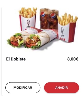 vuelve el doblete a KFC por 8 euros