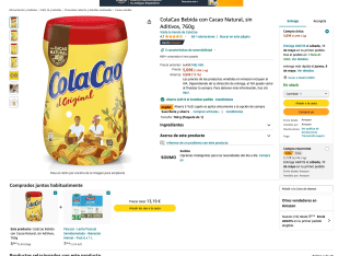 Bebida ColaCao con Cacao Natural sin Aditivos 760g por 4,01€