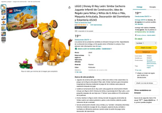 Disney El Rey León: Simba Cachorro Juguete Infantil Lego por solo 15,79€