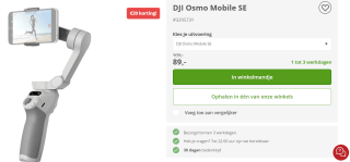 DJI Osmo Mobile SE voor €89 bij Cameranu.nl