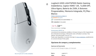 Logitech G305 LIGHTSPEED Ratón Gaming Inalámbrico, PC/Mac por 34,59€