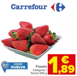 Fresón Origen Huelva Tarrina 500g por solo 1,89€