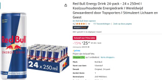 Red Bull Energy Drink 24-pack voor €25,49 of 12-pack voor €13,99 bij Amazon