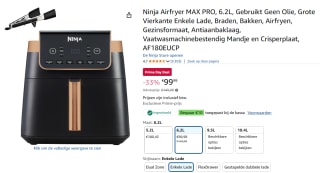 Ninja Airfryer MAX PRO, 6.2L voor €89,99 dmv code met Amazon prime