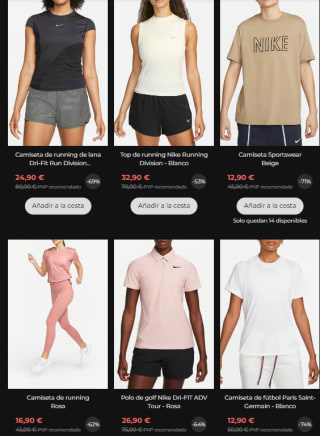 Rebajas Nike ropa y calzado al 75% descuento grandes ofertas