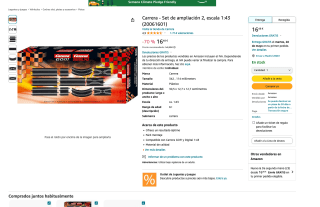 Set Carrera de ampliación 2 escala 1:43 por 16,48€