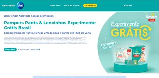 Compre Pampers Pants e lenços umedecidos e garanta até R$115 de Cashback