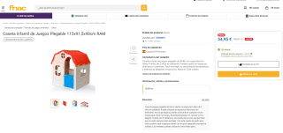 Caseta Infantil de Juegos Plegable mide 115x91,5x98cm por 54,95€