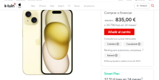 Apple iPhone 15 128GB Amarillo por 835€