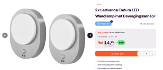 2 pack LEDVANCE Wand- en plafondarmatuur voor €14,95 bij Ibood